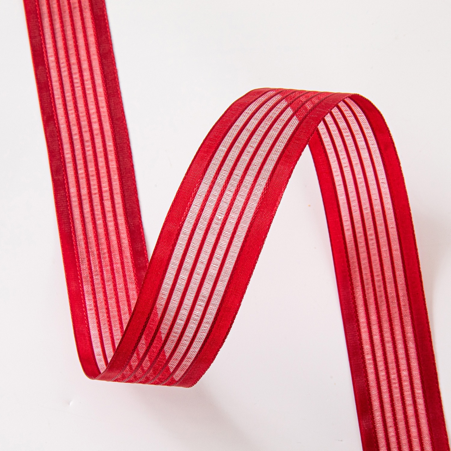 2.5cm wide edge snow gauze with transparent colored stripes gift packaging floral bow ribbon material detail image 19
