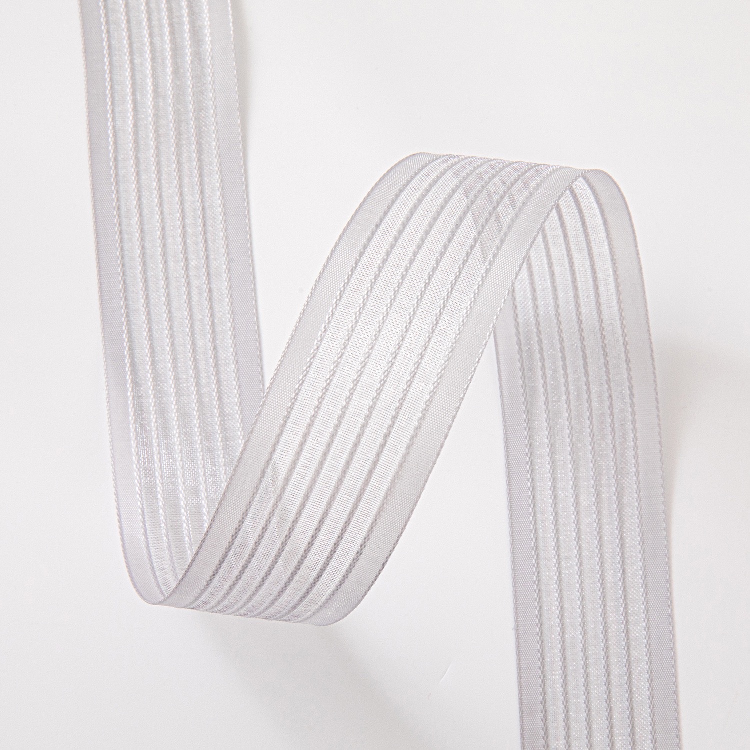2.5cm wide edge snow gauze with transparent colored stripes gift packaging floral bow ribbon material detail image 15