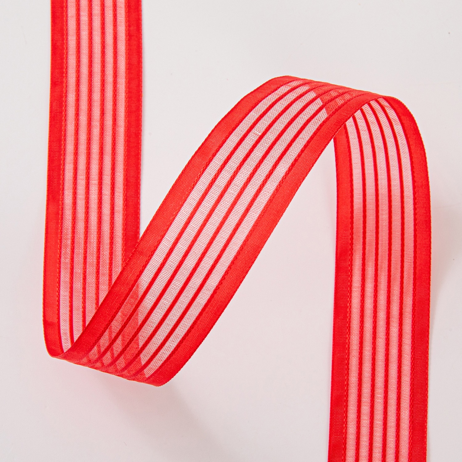 2.5cm wide edge snow gauze with transparent colored stripes gift packaging floral bow ribbon material detail image 18