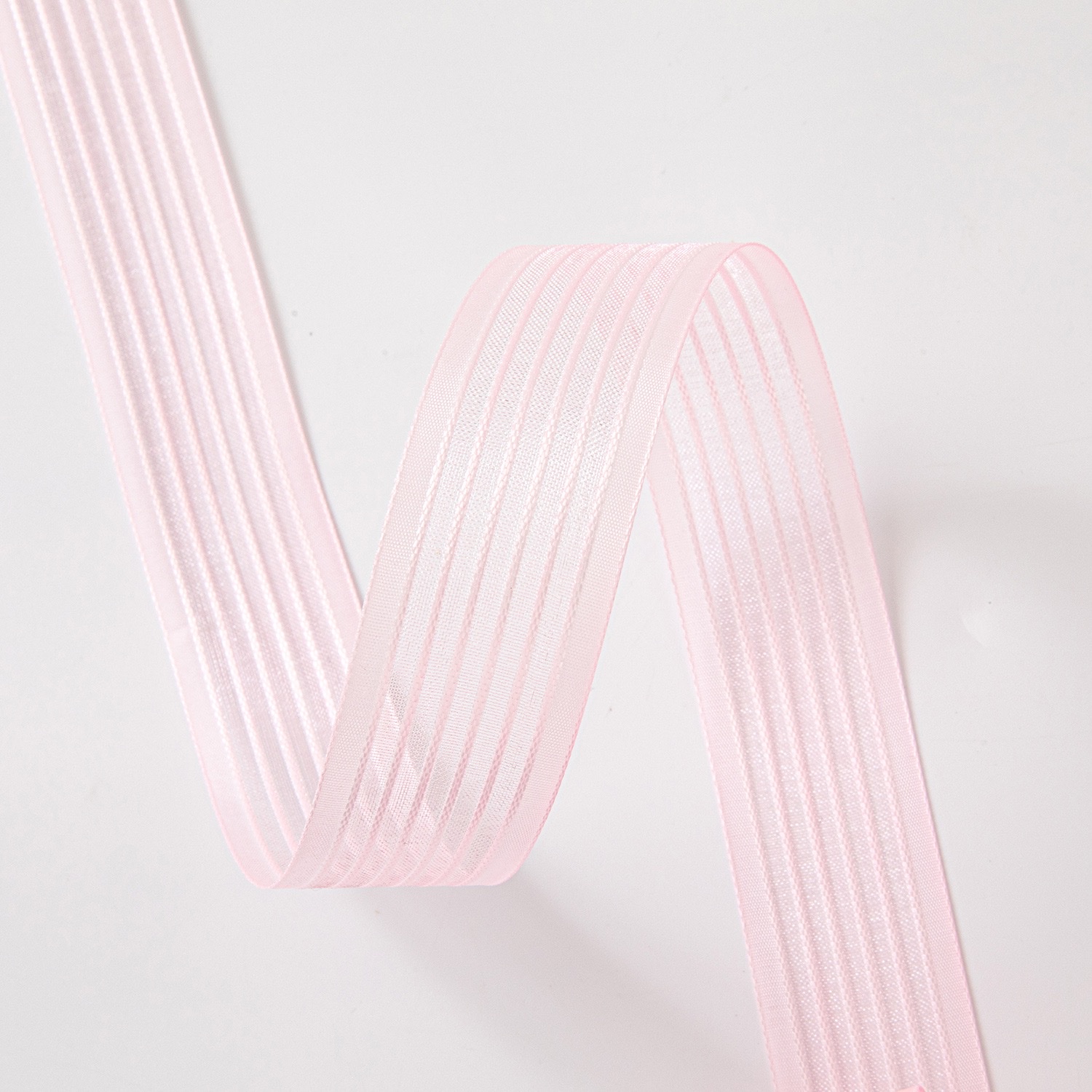 2.5cm wide edge snow gauze with transparent colored stripes gift packaging floral bow ribbon material detail image 7