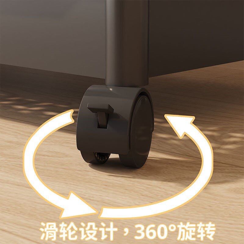 落地双杆立式带挂钩衣帽架宿舍挂衣架晾衣架出带轮旋转简易挂衣架置物架细节图