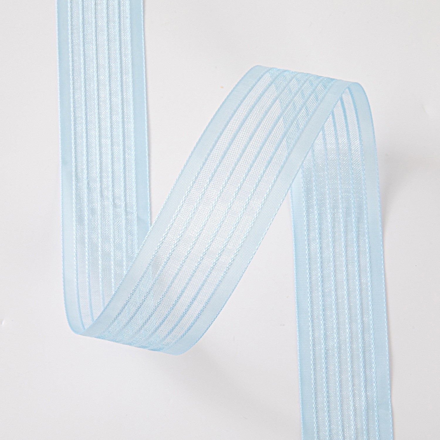 2.5cm wide edge snow gauze with transparent colored stripes gift packaging floral bow ribbon material detail image 6