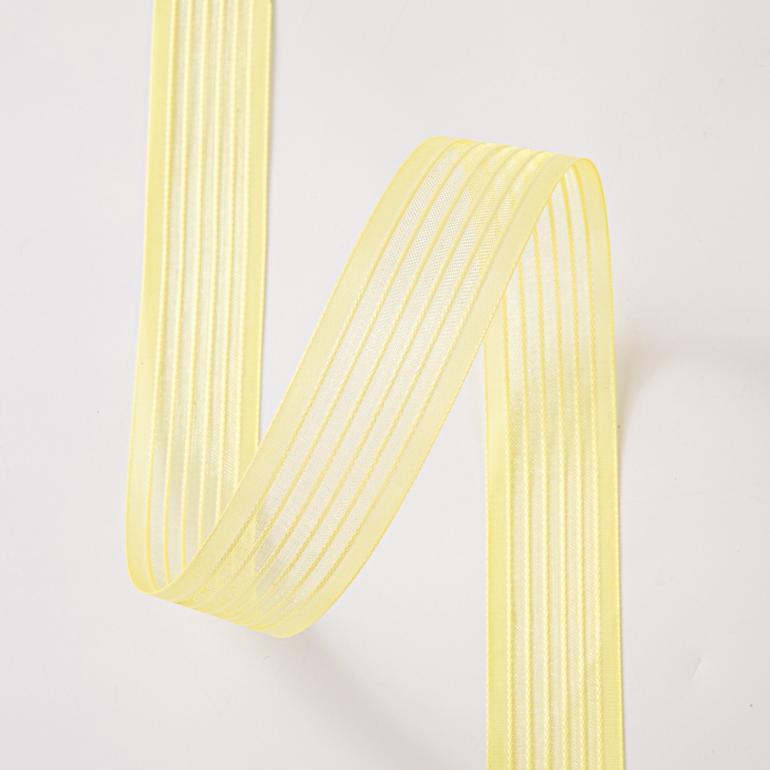2.5cm wide edge snow gauze with transparent colored stripes gift packaging floral bow ribbon material detail image 10