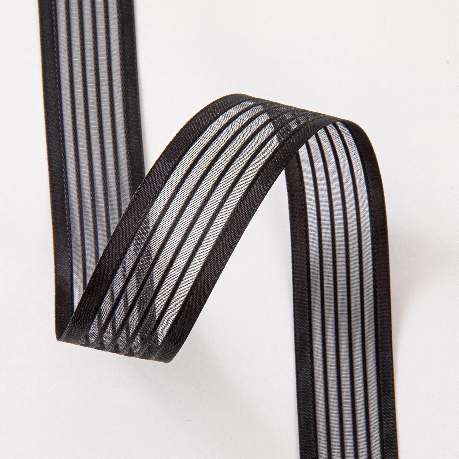 2.5cm wide edge snow gauze with transparent colored stripes gift packaging floral bow ribbon material detail image 13