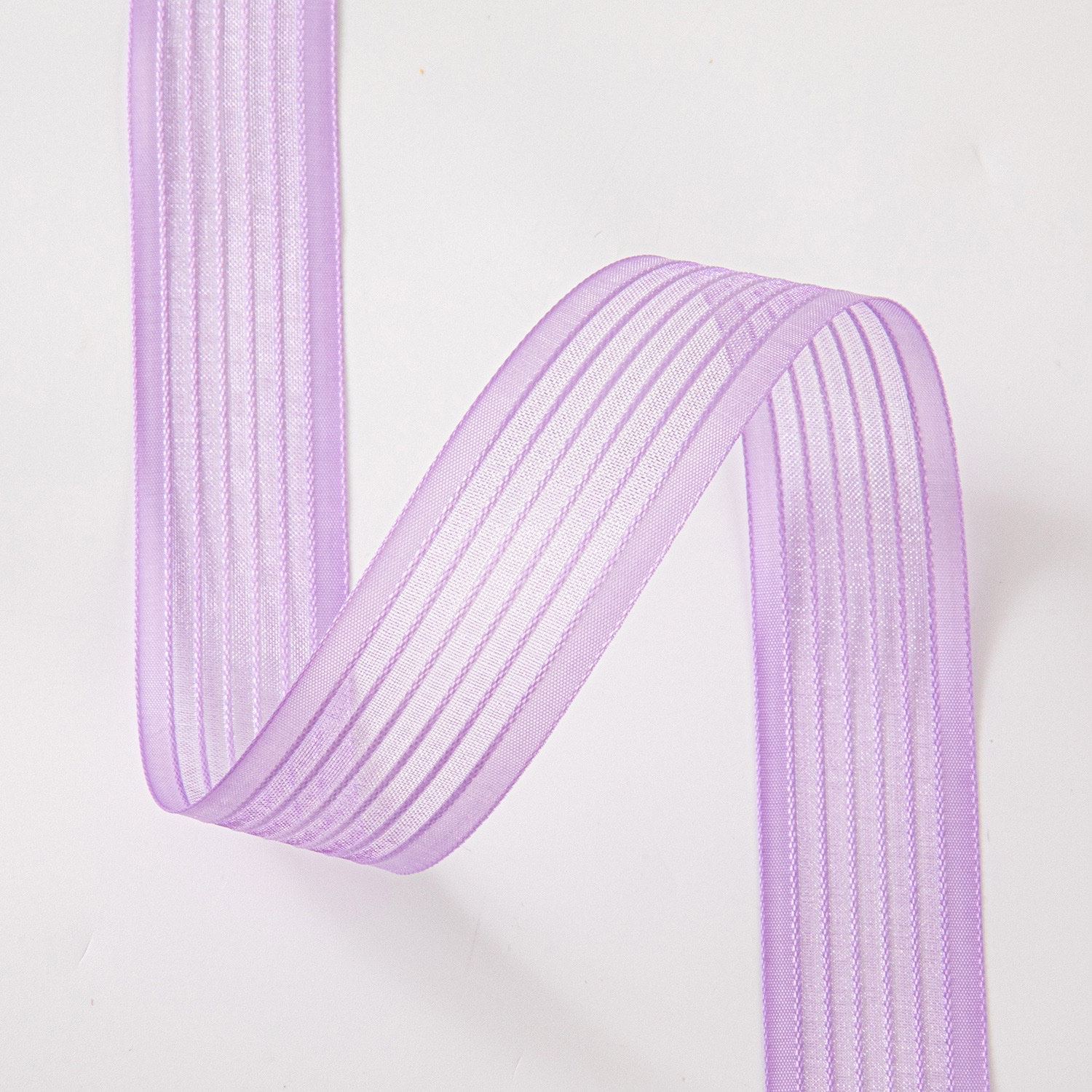 2.5cm wide edge snow gauze with transparent colored stripes gift packaging floral bow ribbon material detail image 12