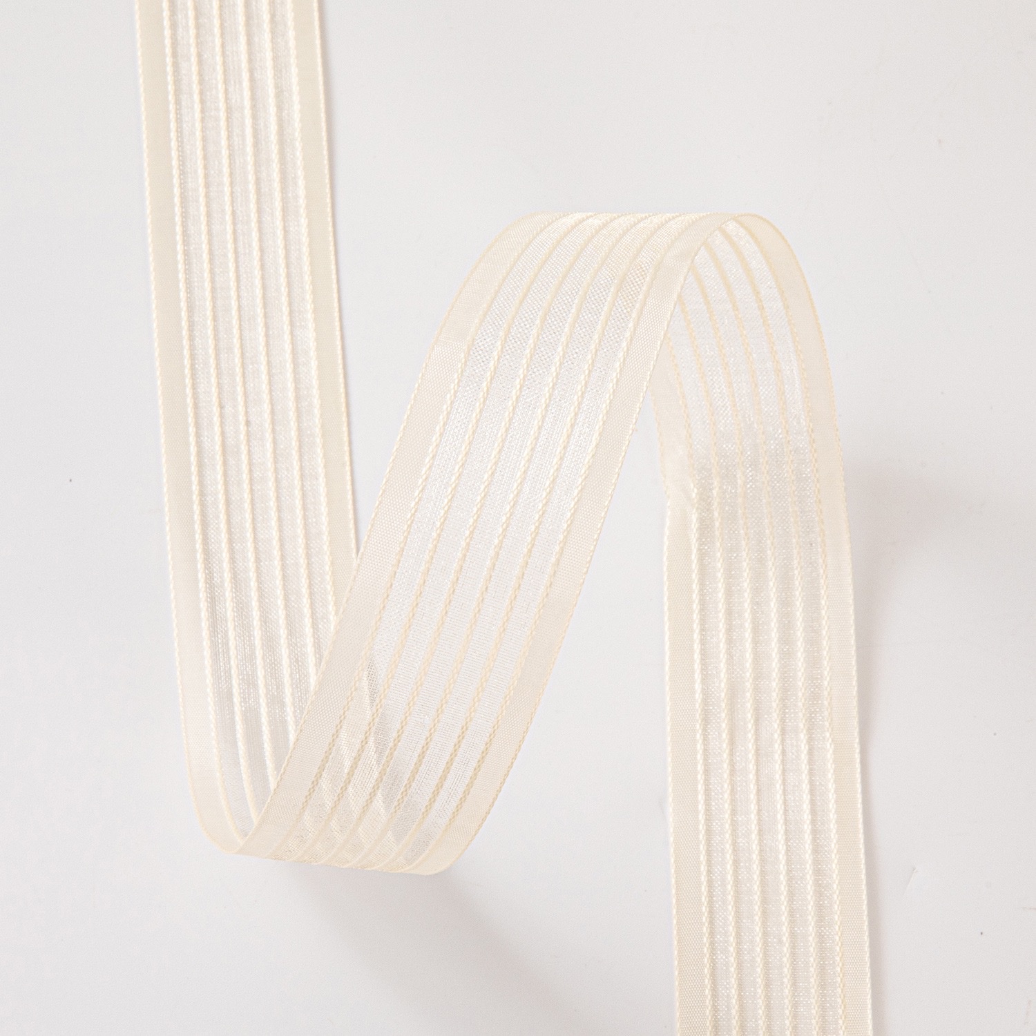 2.5cm wide edge snow gauze with transparent colored stripes gift packaging floral bow ribbon material detail image 11