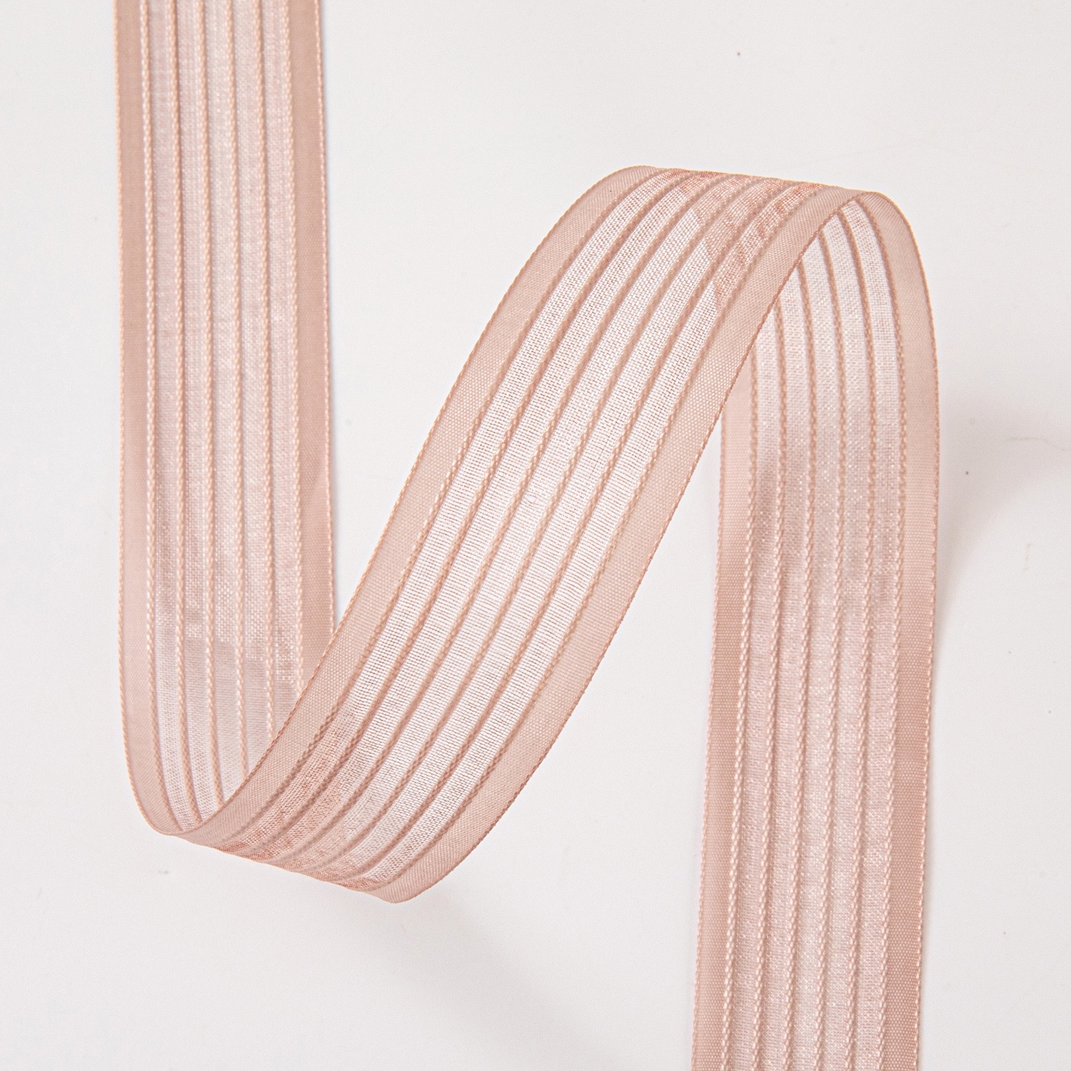 2.5cm wide edge snow gauze with transparent colored stripes gift packaging floral bow ribbon material detail image 16