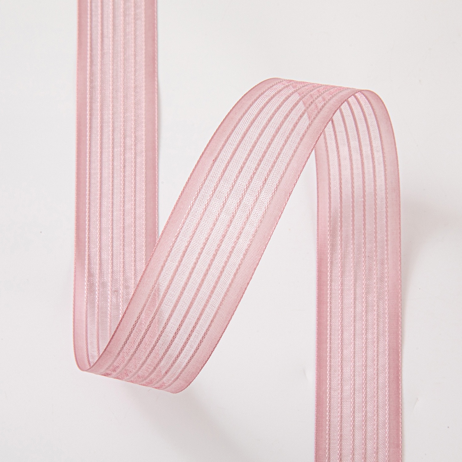 2.5cm wide edge snow gauze with transparent colored stripes gift packaging floral bow ribbon material detail image 8