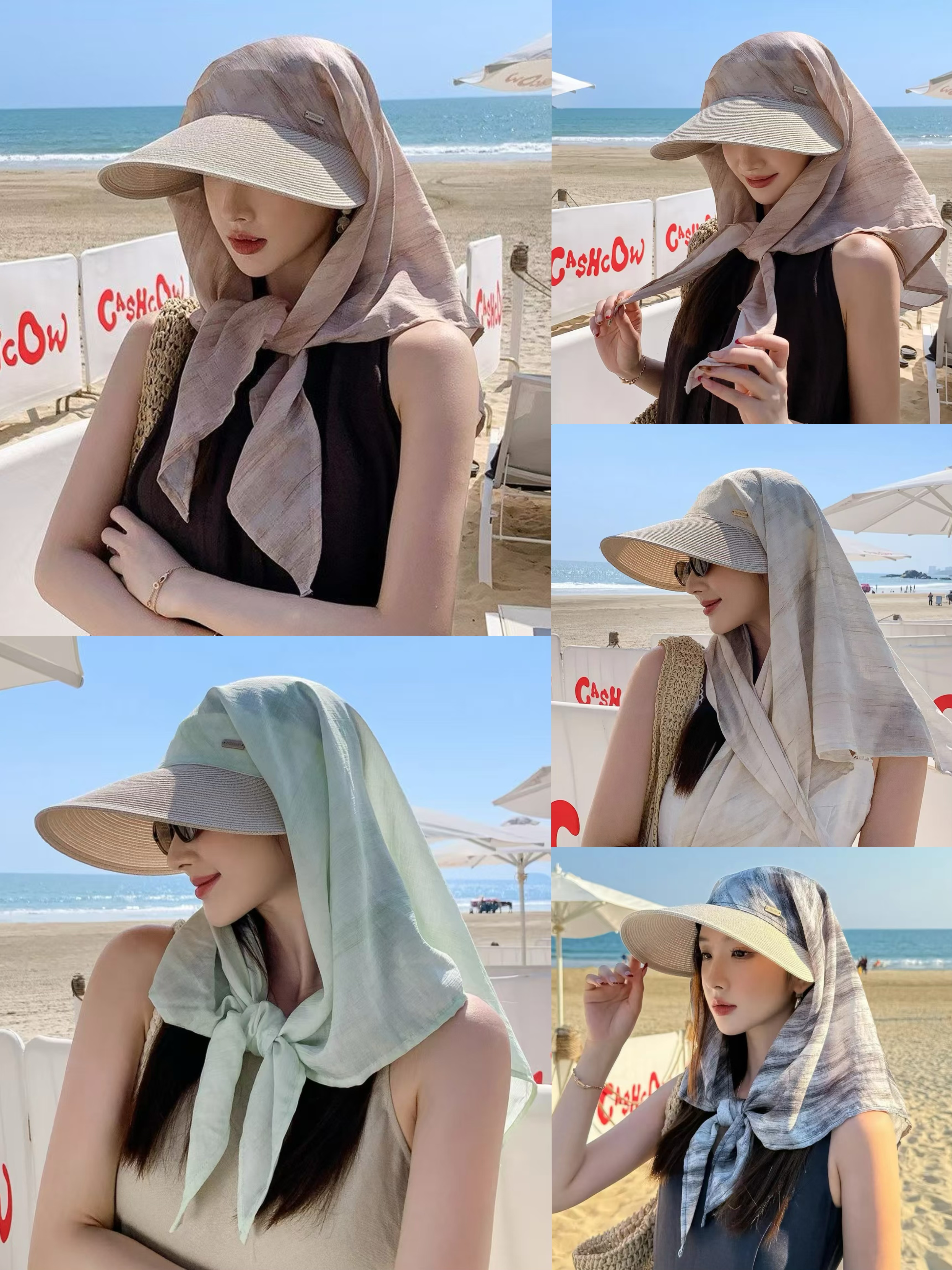 A breathable wide-brimmed straw hat for women with sun protection and outdoor leisure detail image 1