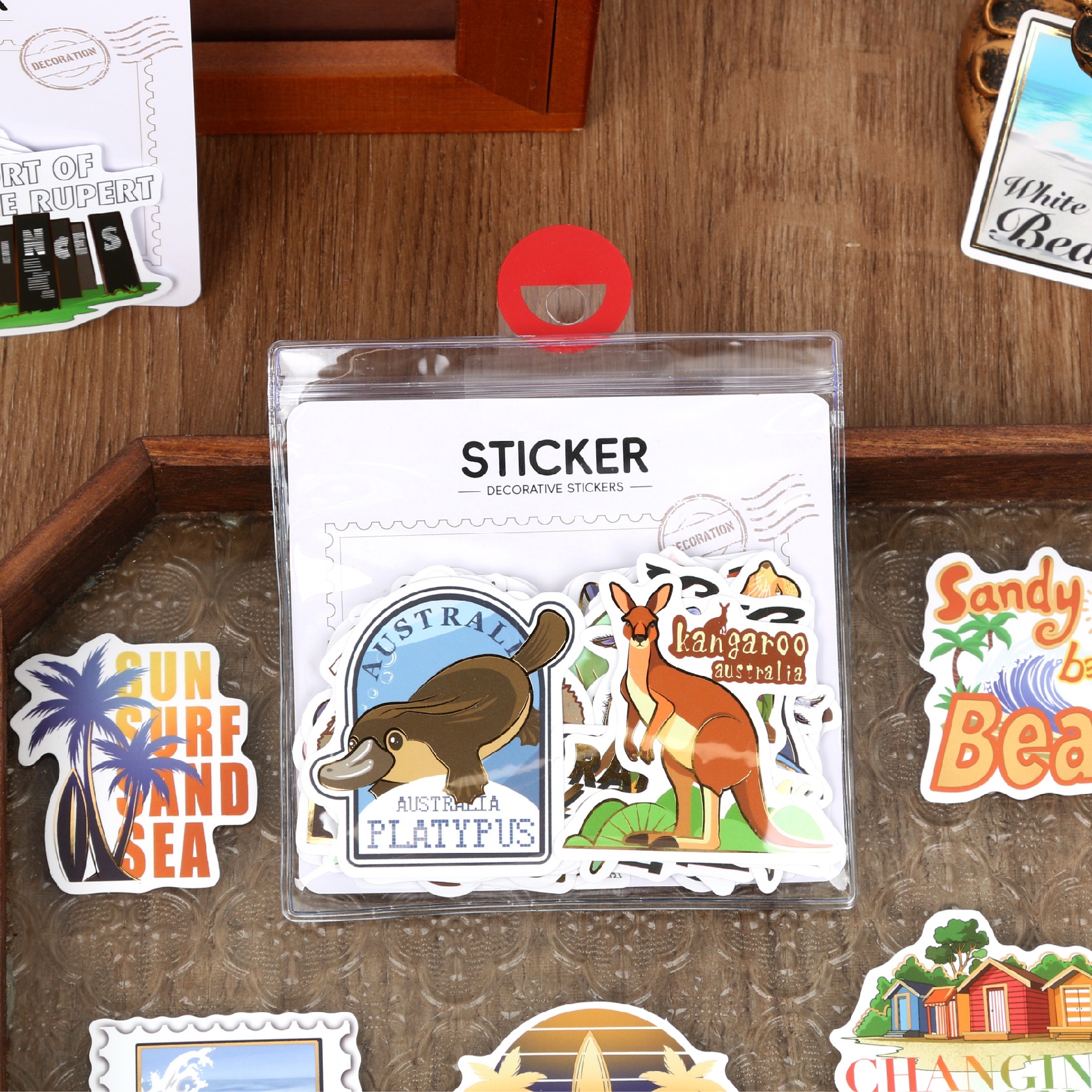 Creative Country stickers, gold-embossed special paper, mobile phone stickers, luggage stickers details Picture
