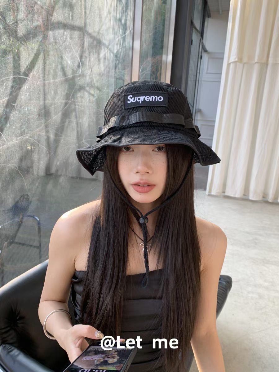 A simple black casual and versatile fisherman's hat, sun hat and sun protection hat Item Picture