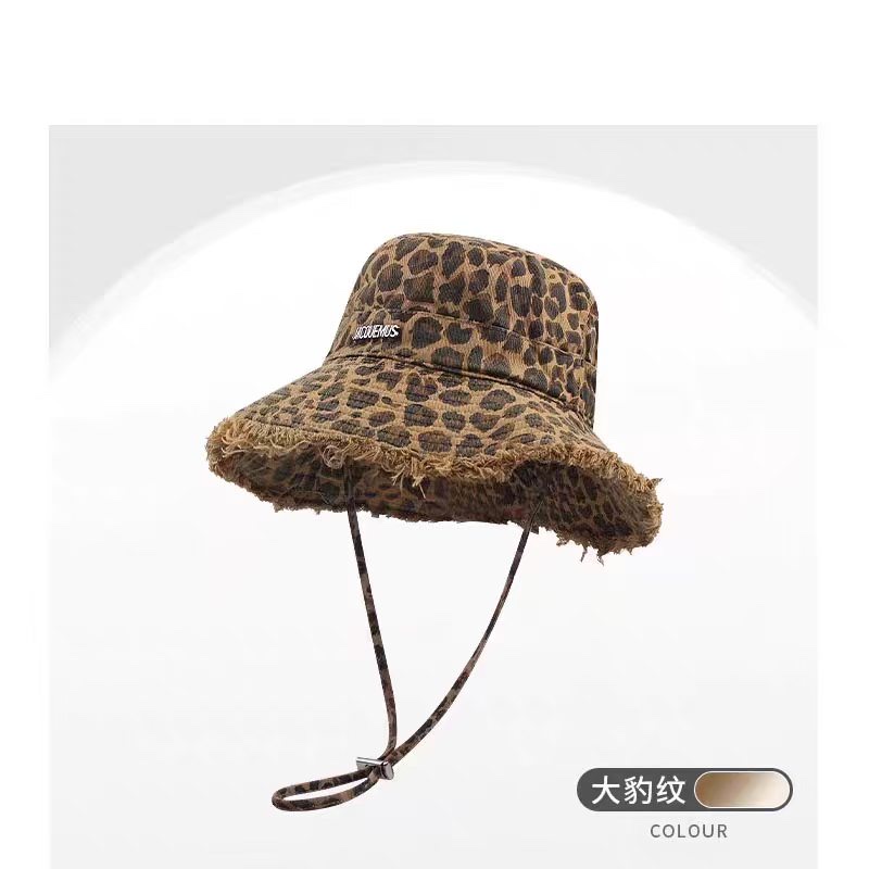 Leopard print fisherman's hat, a trendy casual hat, a warm and windproof fashionable hat