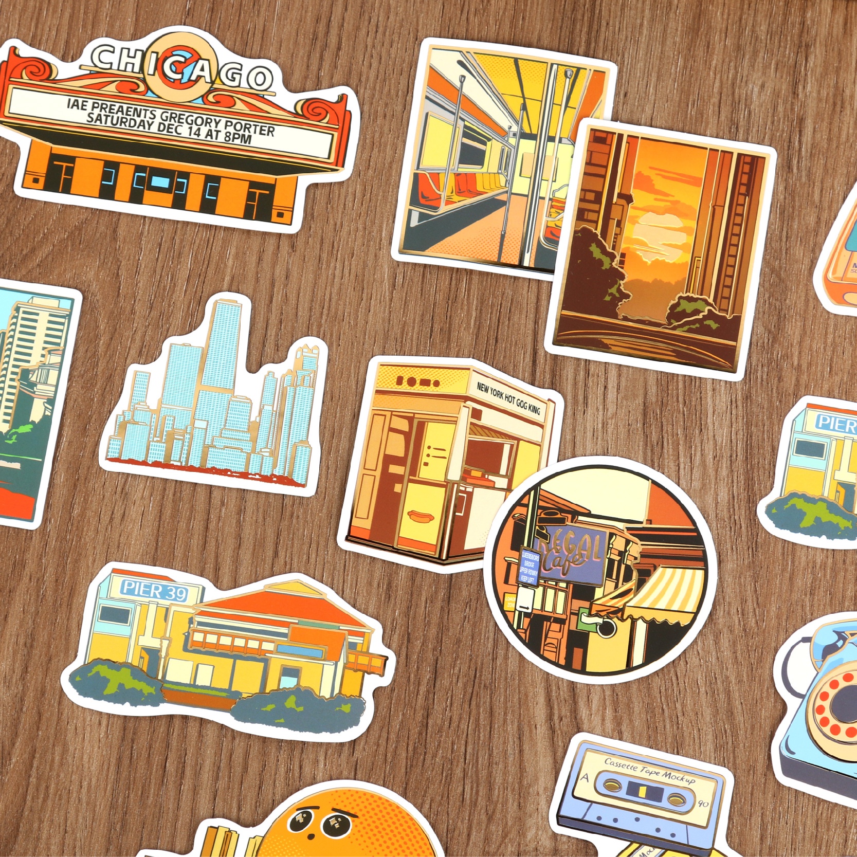 Creative Country stickers, gold-embossed special paper, mobile phone stickers, luggage and water cup stickers Application Scenario