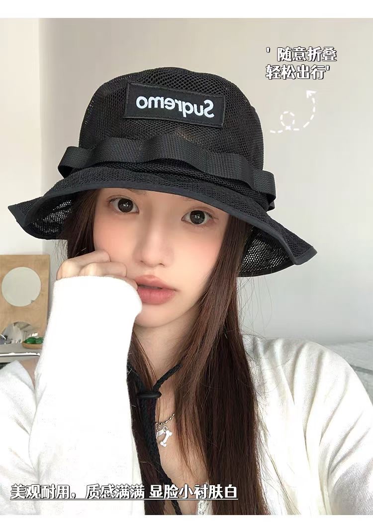 A simple black casual and versatile fisherman's hat, sun hat and sun protection hat Specification image