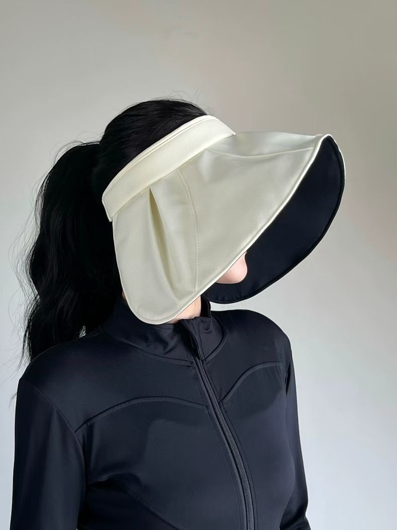 Black figure sun hat, large sun-protective breathable wide-brimmed hat, straw hat, sun-protective hat, sun hat Specification image