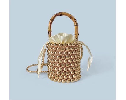 New Chinese-style beaded hand-held bucket bag, European and American fashionable pearl chain crossbody bag detail image 2