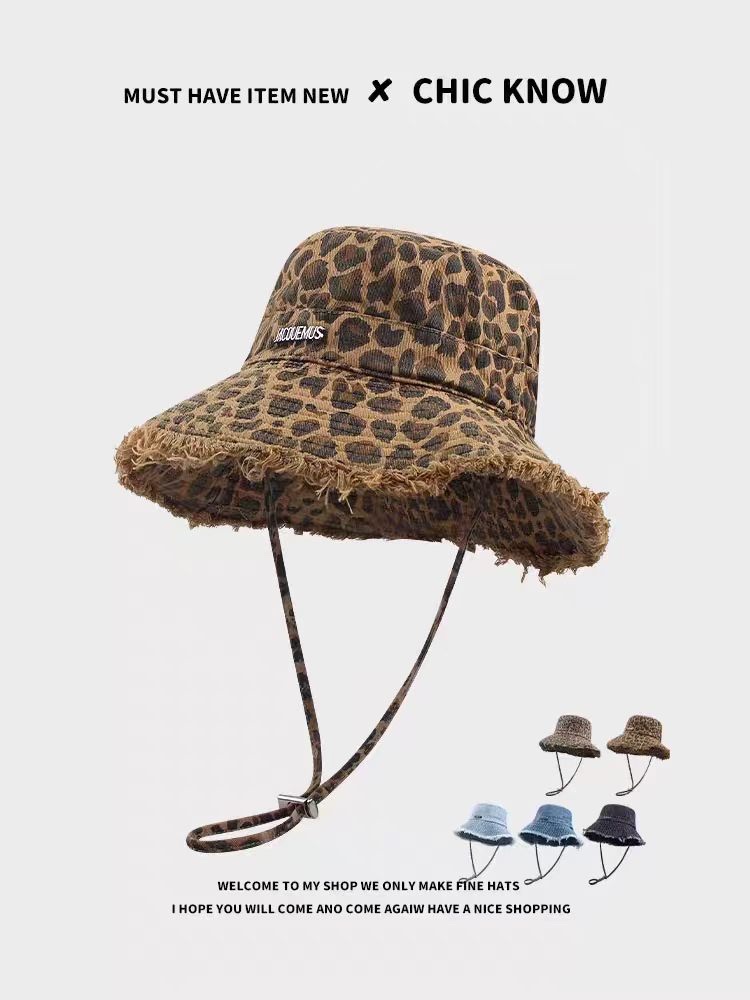 Leopard print fisherman's hat, a trendy casual hat, a warm and windproof fashionable hat Application Scenario