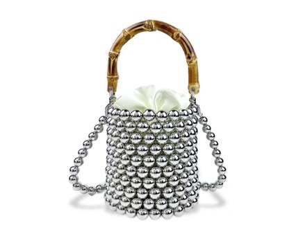 New Chinese-style beaded hand-held bucket bag, European and American fashionable pearl chain crossbody bag Specification image