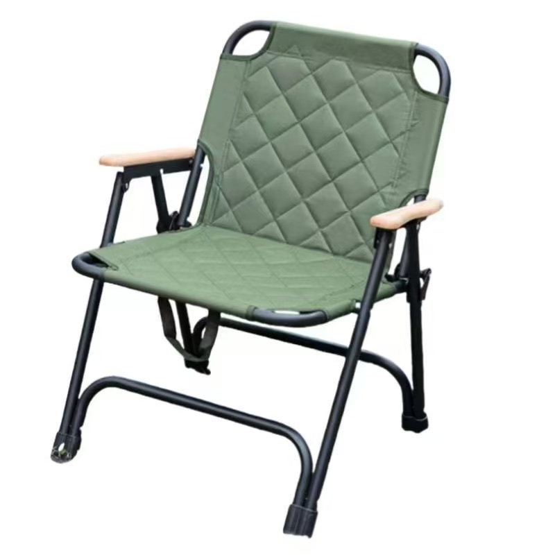 The green folding chair is a portable and lightweight outdoor picnic and leisure seat Specification image