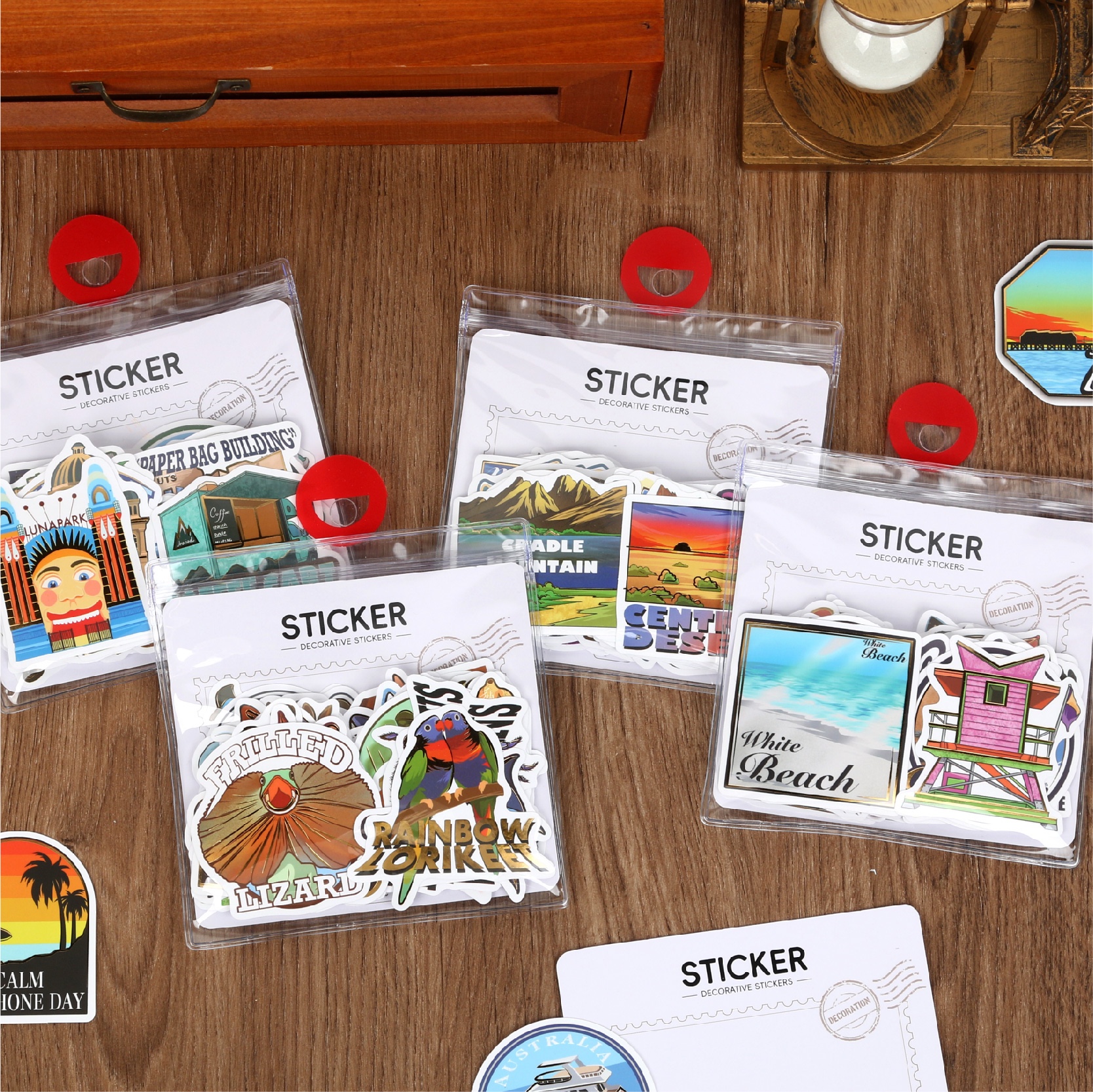 Creative Country stickers, gold-embossed special paper, mobile phone stickers, luggage stickers