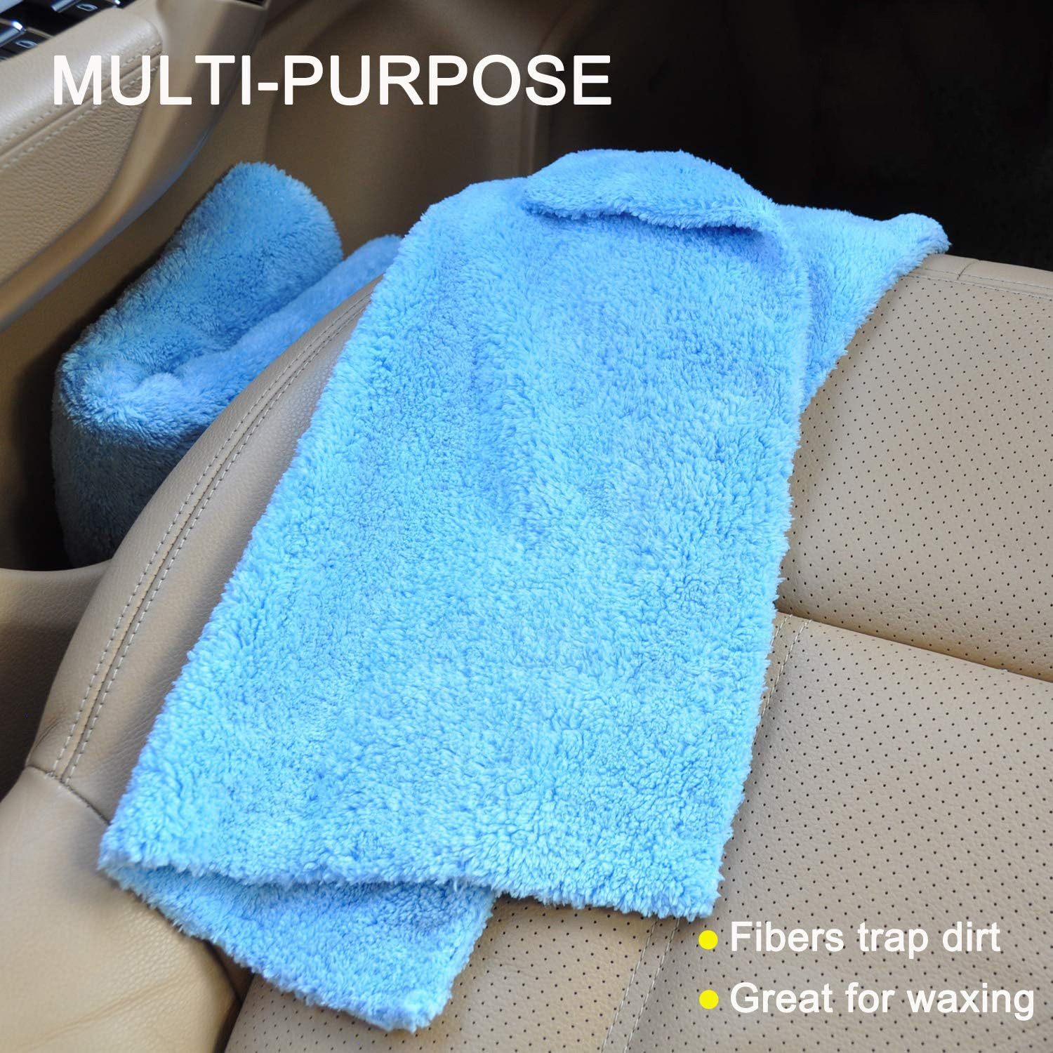 Automotive microfiber towels, specially designed for car drying, cleaning, detail care and polishing, are made of soft and borderless microfiber fabric Item Picture