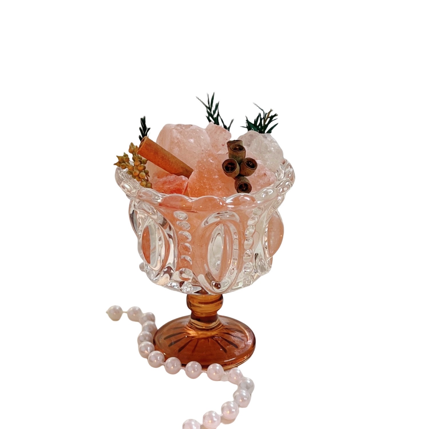 Aromatherapy diffuser stone crystal ice cream cup, indoor long-lasting fragrance glass cup, high-end essential oil flameless fragrance display item Specification image