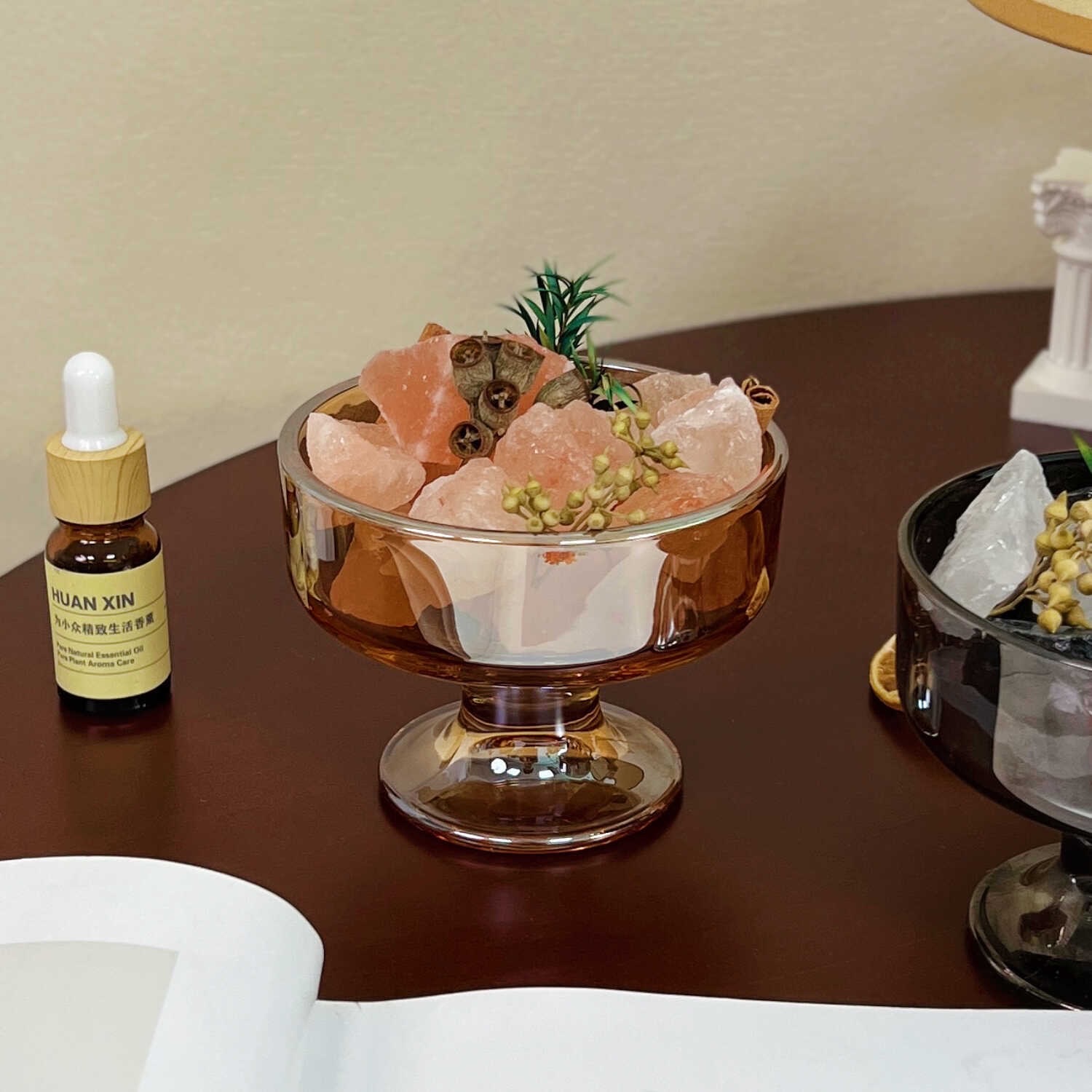 Wholesale of flameless aromatherapy diffuser stone essential oil for bedroom home use, long-lasting fragrance, high-end crystal stone dried flower ornaments for decoration detail image 12