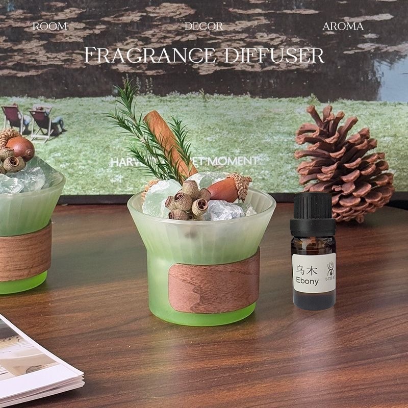天然晶石青绿香氛礼盒摆件只此精油无火香薰扩香石创意伴手礼摆件 详情图4