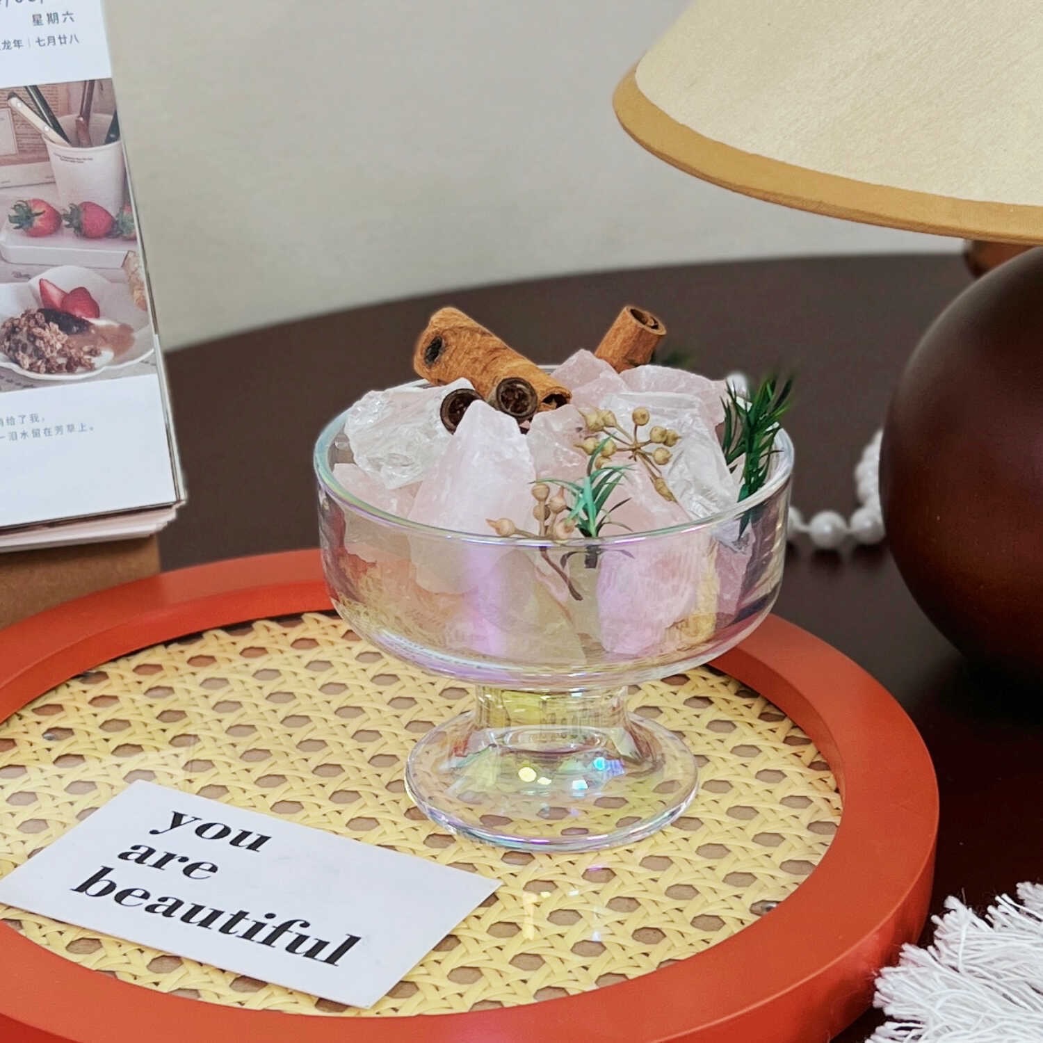 Wholesale of flameless aromatherapy diffuser stone essential oil for bedroom home use, long-lasting fragrance, high-end crystal stone dried flower ornaments for decoration detail image 9
