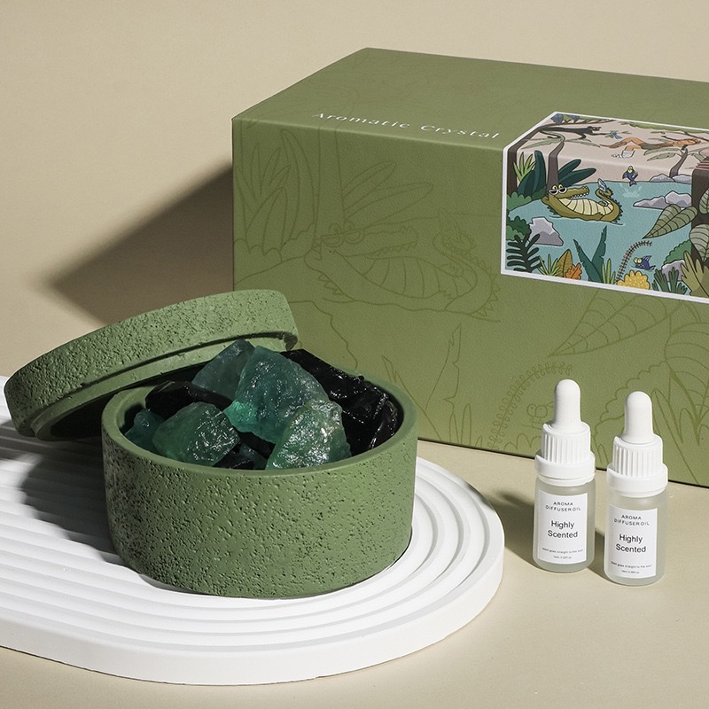 厂家冰岛苔原天然香薰晶石扩香石水晶石无火香薰精油礼盒加工定制详情图11