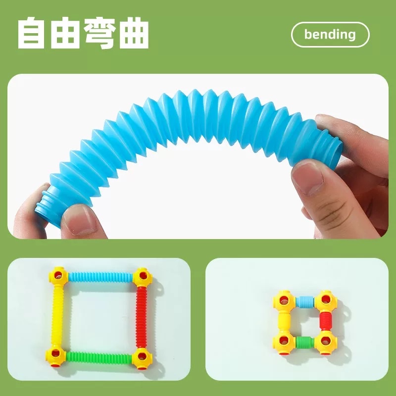 The Rainbow telescopic building block bag contains 62 pieces of educational toys, children's building blocks and early education toys Application Scenario