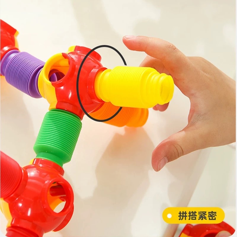 The Rainbow telescopic building block bag contains 62 pieces of educational toys, children's building blocks and early education toys Specification image
