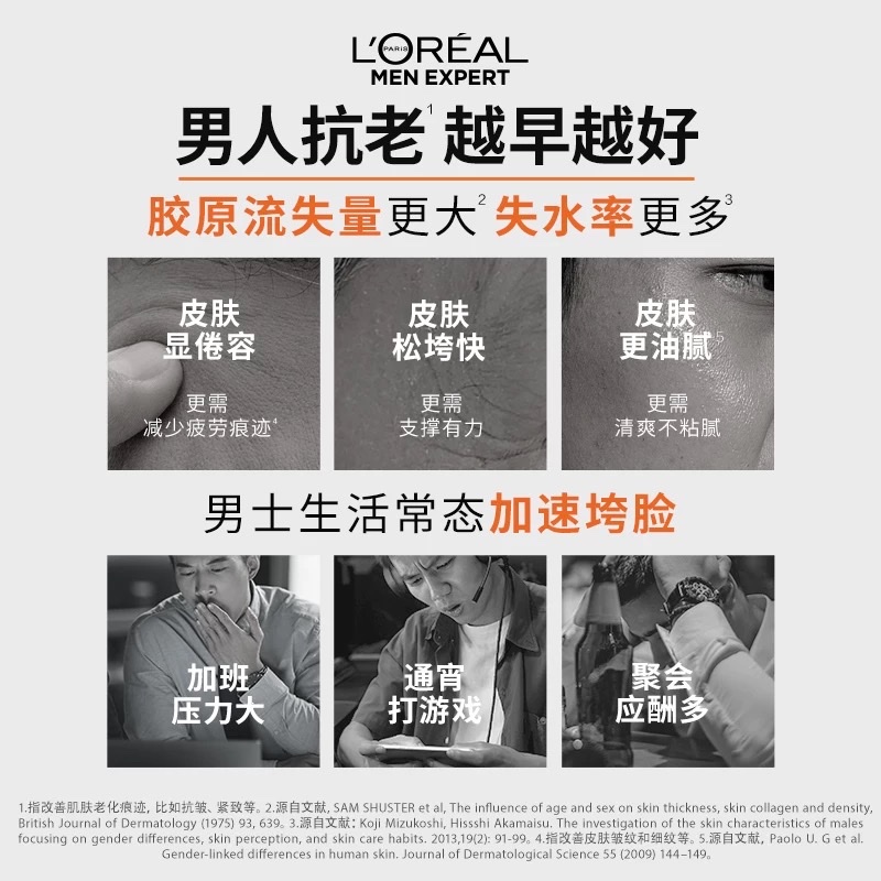 欧莱雅男士青春肌源紧致乳液145ml Specification image
