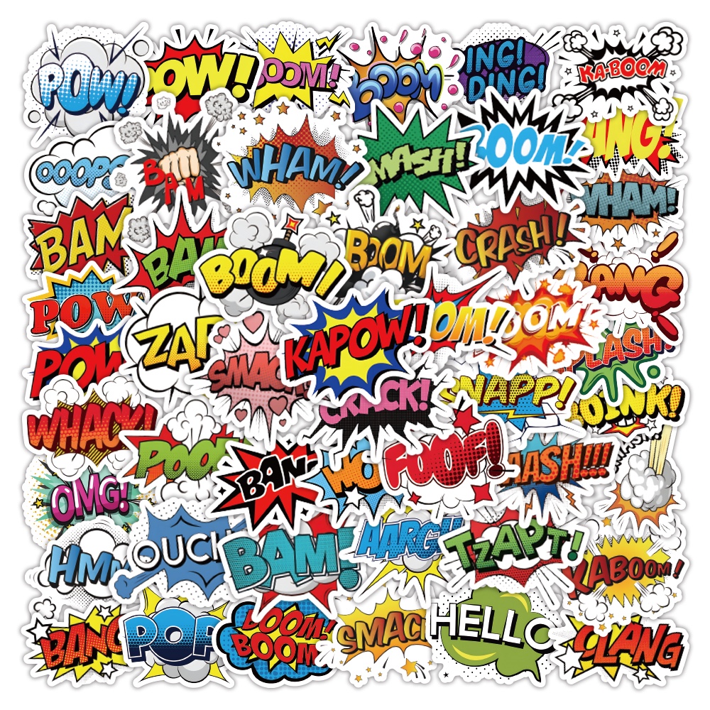 Explosive stickers, cartoon and cute planner materials, decorative stationery stickers, 50 stickers, mobile phone stickers, mobile phone back cover stickers