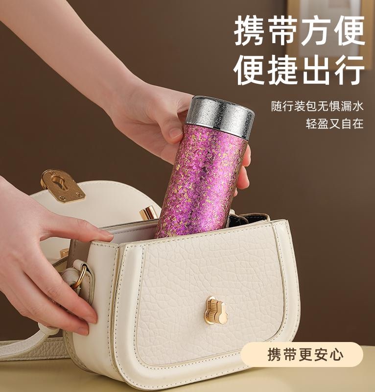 Metallic texture titanium small pocket cup 200ml portable heat-resistant titanium cup for office and home use mini insulated cup Application Scenario