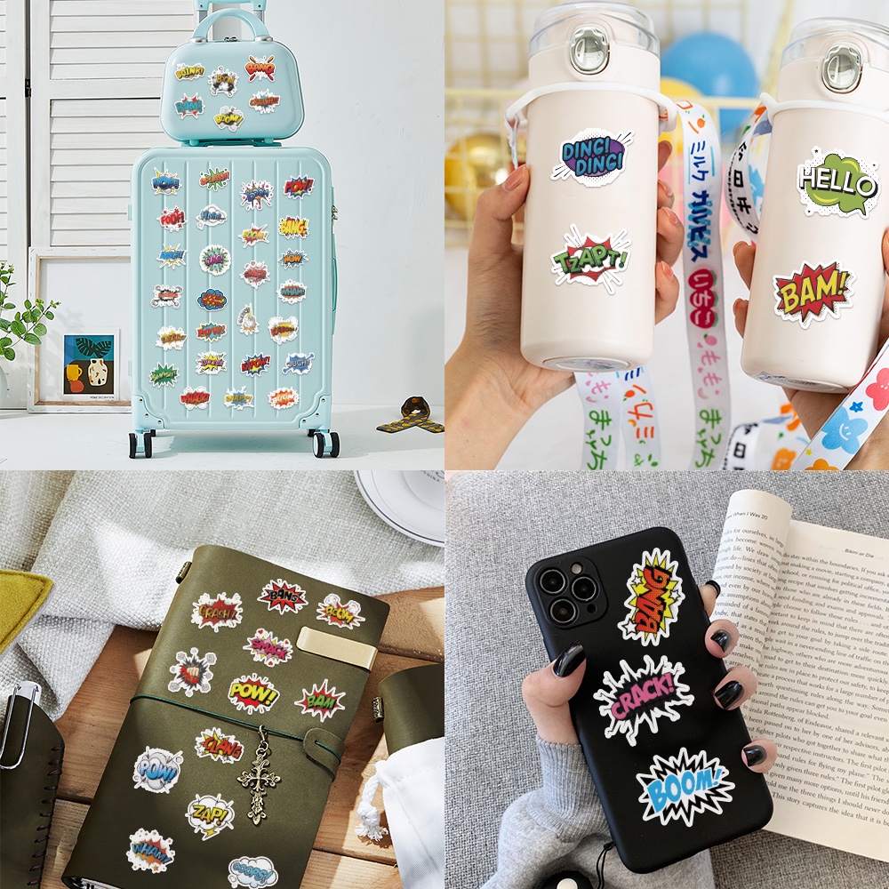Explosive stickers, cartoon and cute planner materials, decorative stationery stickers, 50 stickers, mobile phone stickers, mobile phone back cover stickers detail image 2