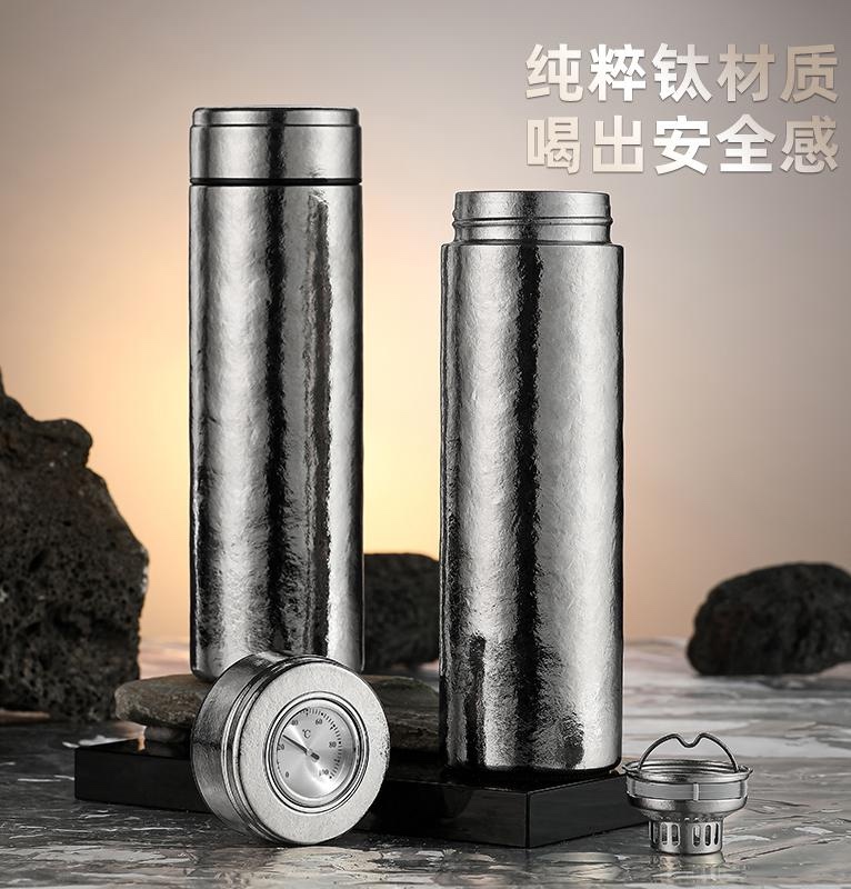 Pure titanium water cup, lightweight, durable and leak-proof mechanical watch titanium cup Item Picture