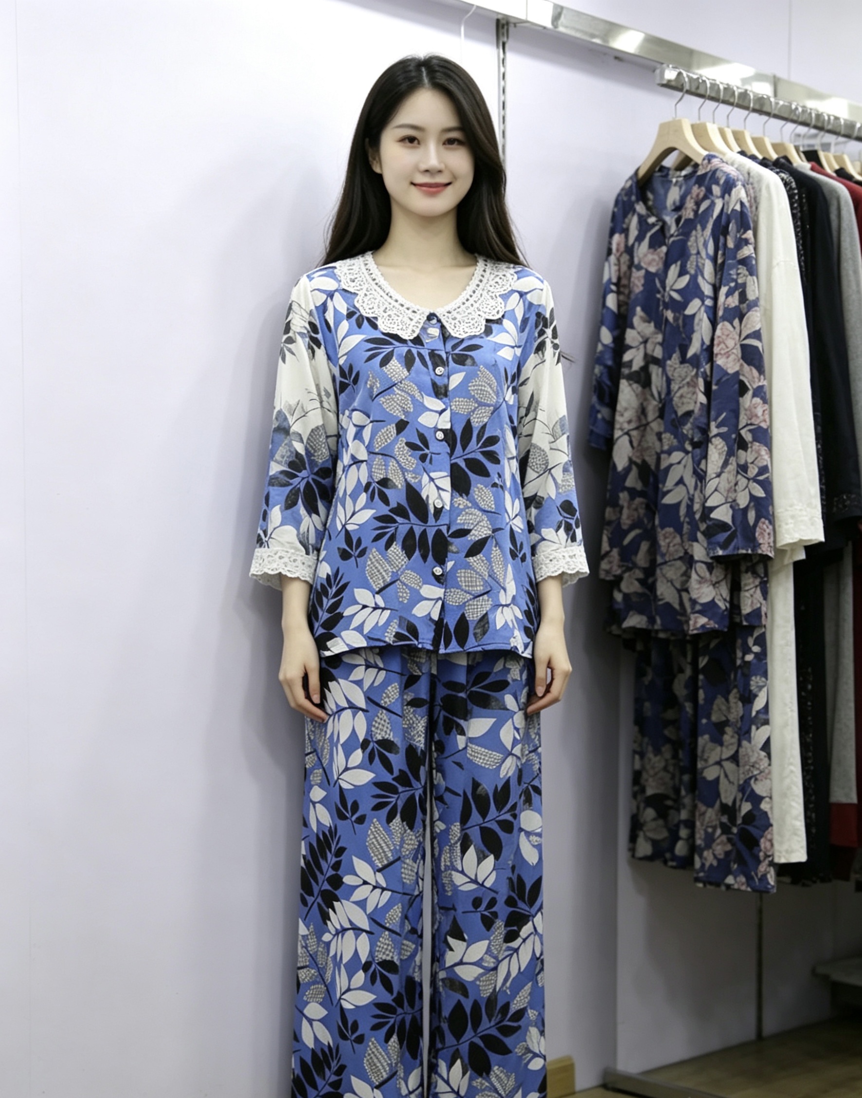 女士家居服实物图
