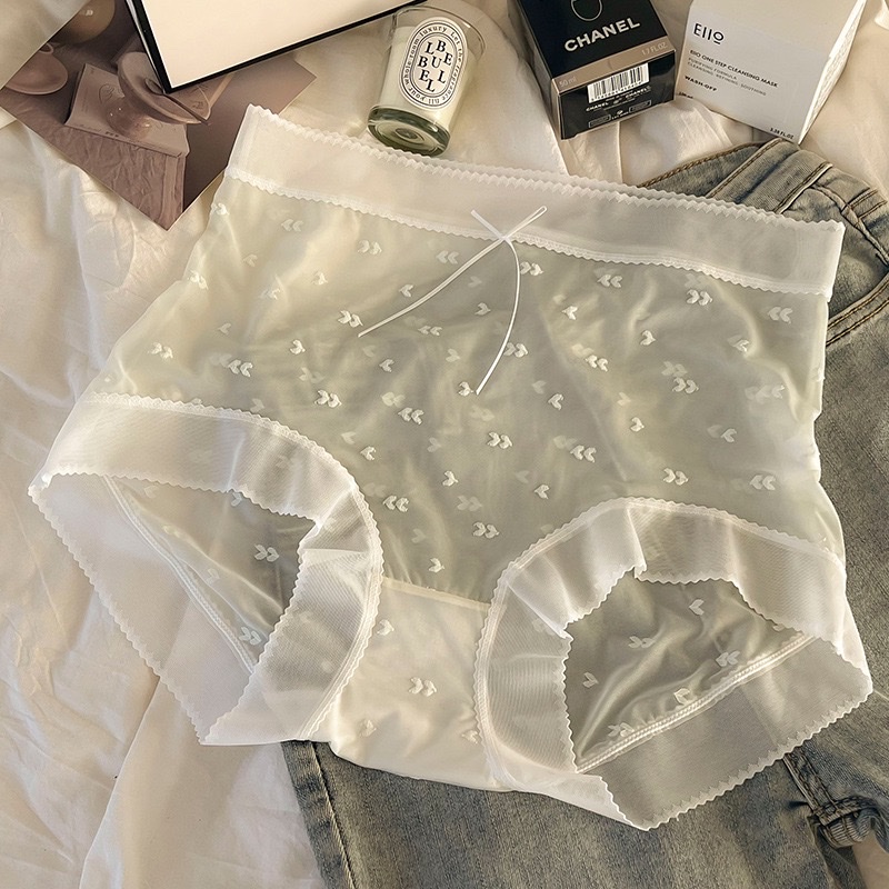 White lace-trimmed women's underwear, breathable, comfortable and seamless women's underwear, lace underwear Specification image
