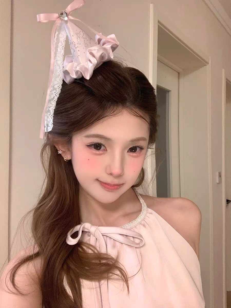 Birthday hat, Children's Day hair clip, Song brocade base hair clip, cute hairstyle, 2026 new style hat, hair clip, hair clip Item Picture