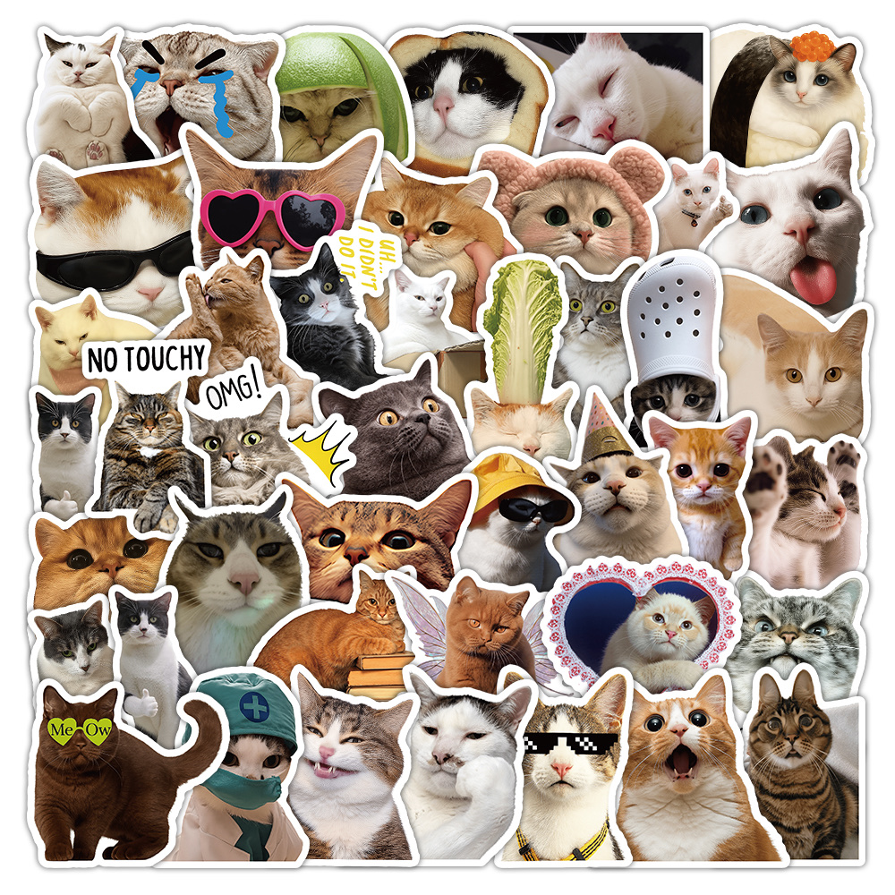 50 cute cartoon diary materials, decorative stationery stickers, stickers for mobile phones, stickers for the back cover of mobile phones