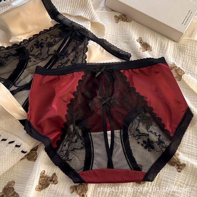 Black lace underwear, breathable, comfortable, soft, high-waisted design women's underwear, lace underwear Application Scenario