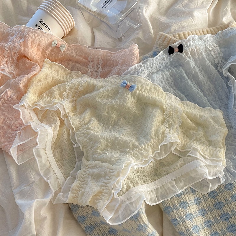 Lace underwear, pure cotton, comfortable and breathable women's underwear, women's underwear, lace underwear details Picture