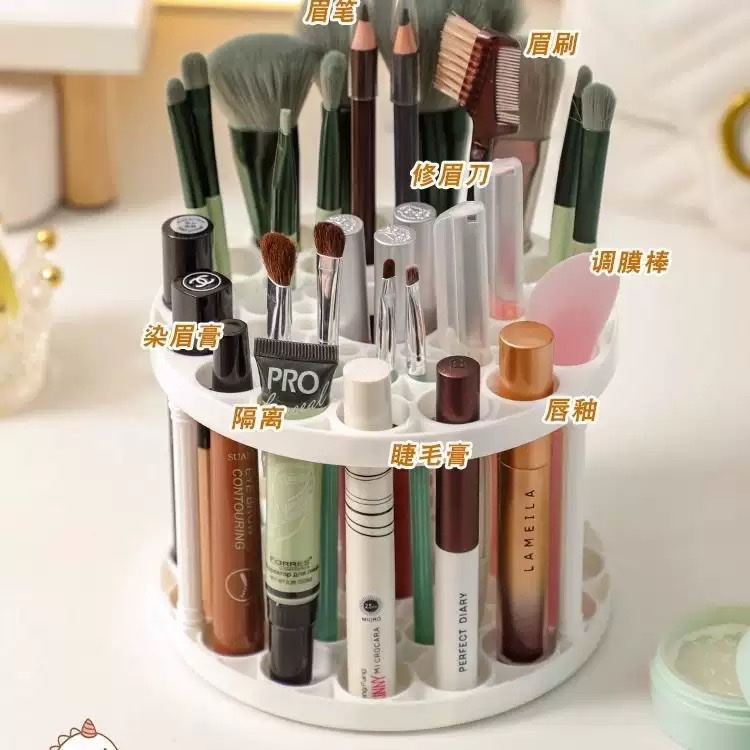 Desktop storage rack, multi-functional lipstick and makeup brush storage and organization rack, large-capacity pen holder Application Scenario