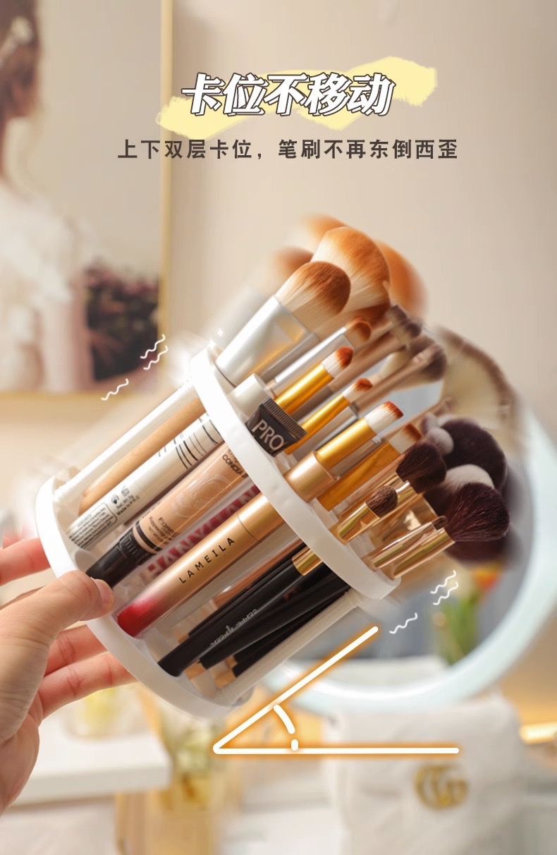 Desktop storage rack, multi-functional lipstick and makeup brush storage and organization rack, large-capacity pen holder detail image 6