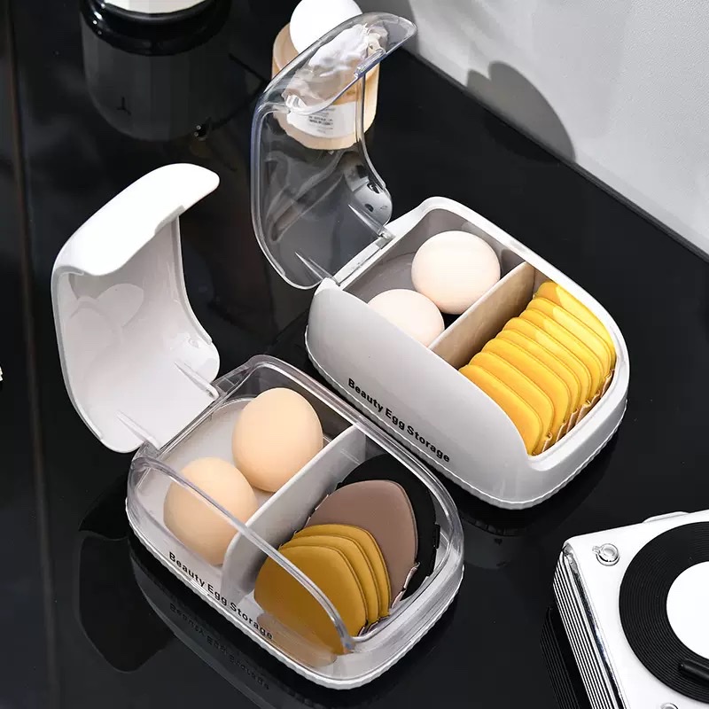 Beauty egg storage box, waterproof and dustproof portable layered organization box