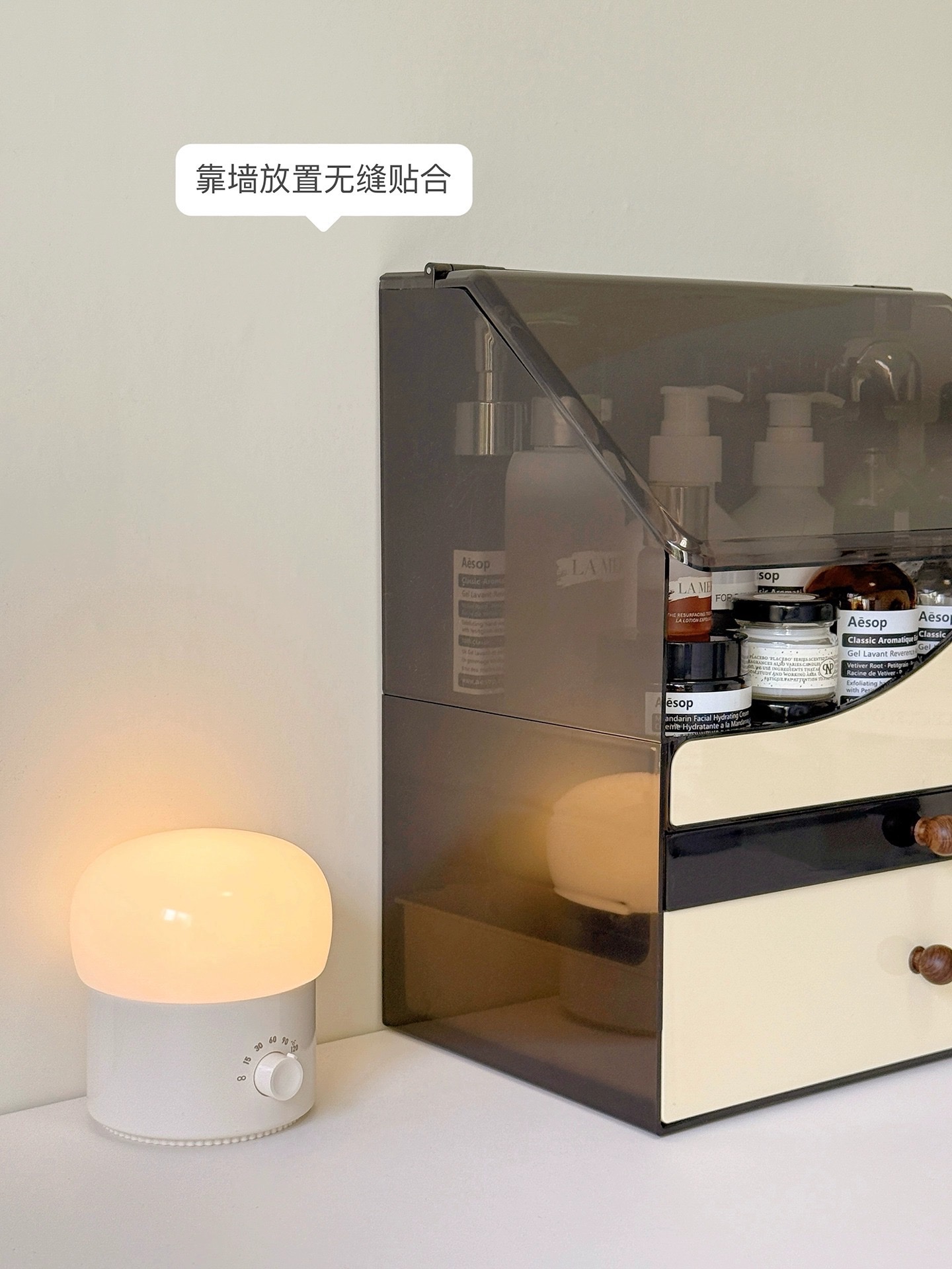 High-end drawer-style cosmetic storage box, desktop dressing table, and skin care product rack detail image 7