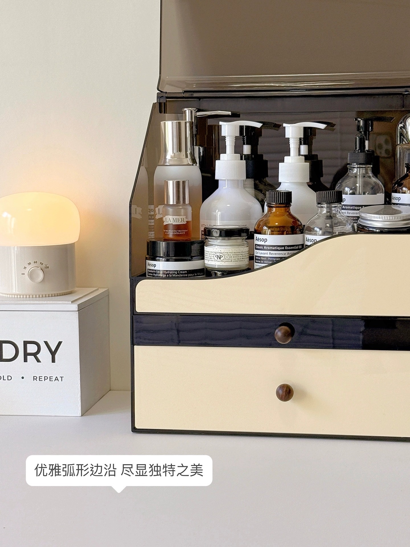 High-end drawer-style cosmetic storage box, desktop dressing table, and skin care product rack detail image 4