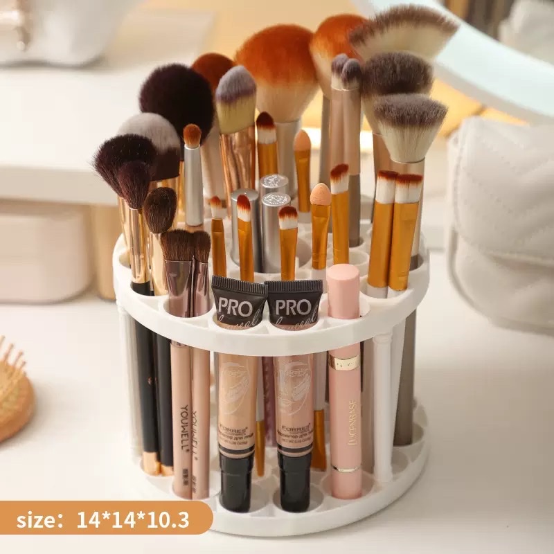 Desktop storage rack, multi-functional lipstick and makeup brush storage and organization rack, large-capacity pen holder Item Picture