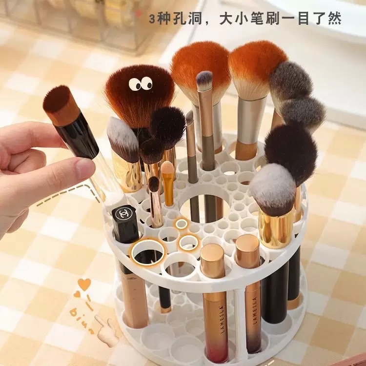 Desktop storage rack, multi-functional lipstick and makeup brush storage and organization rack, large-capacity pen holder Specification image